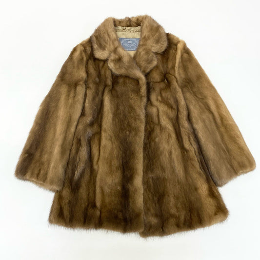 39k1《美品》 SAN MARCO サンマルコ パステルミンク ファーコート 11 ライトブラウン 本毛皮 MINK FUR COATt18r