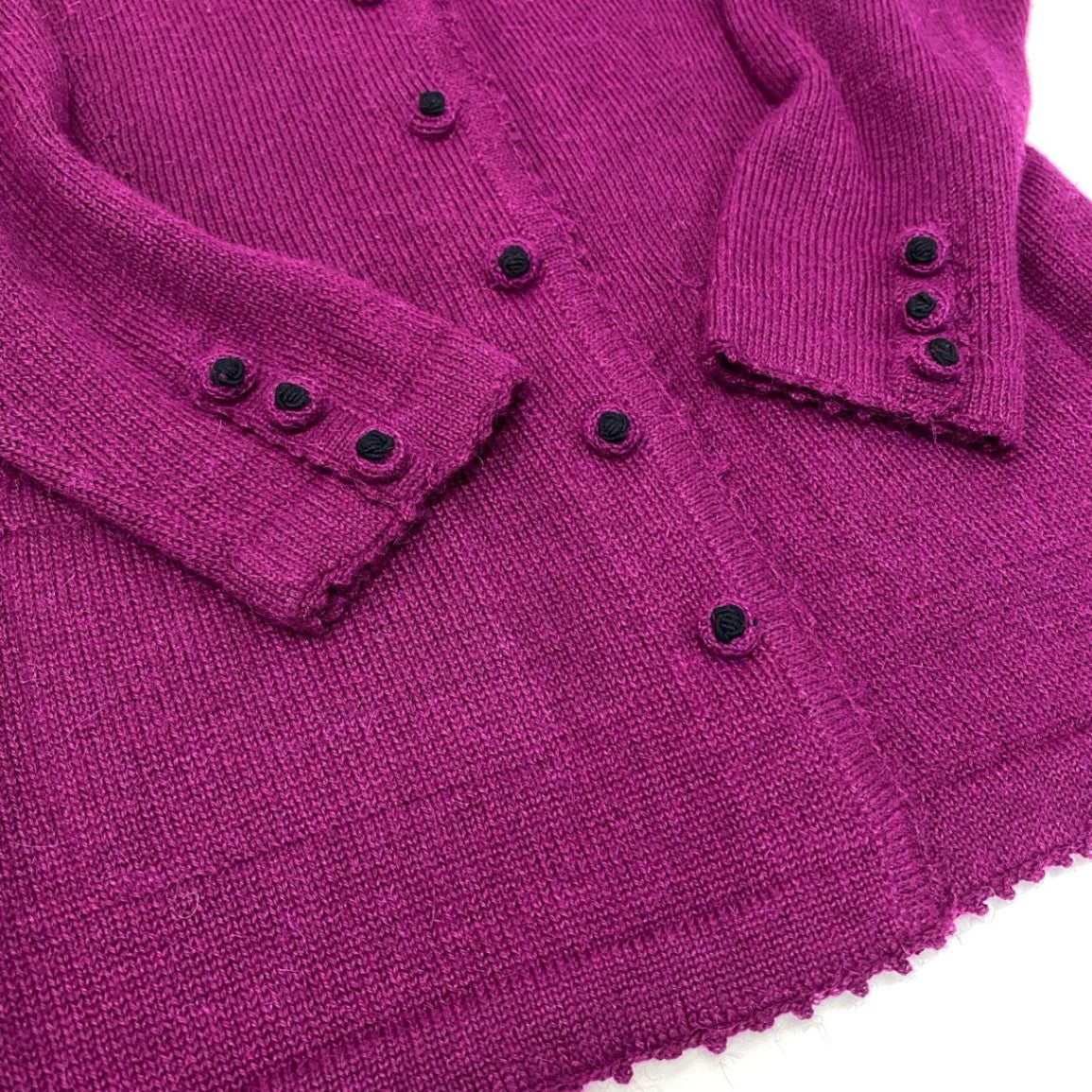 30K18 ROYAL ALPACA ロイヤルアルパカ ニットカーディガン ニットジャケット レディース 女性用 L パープル アルパカ100％u02t