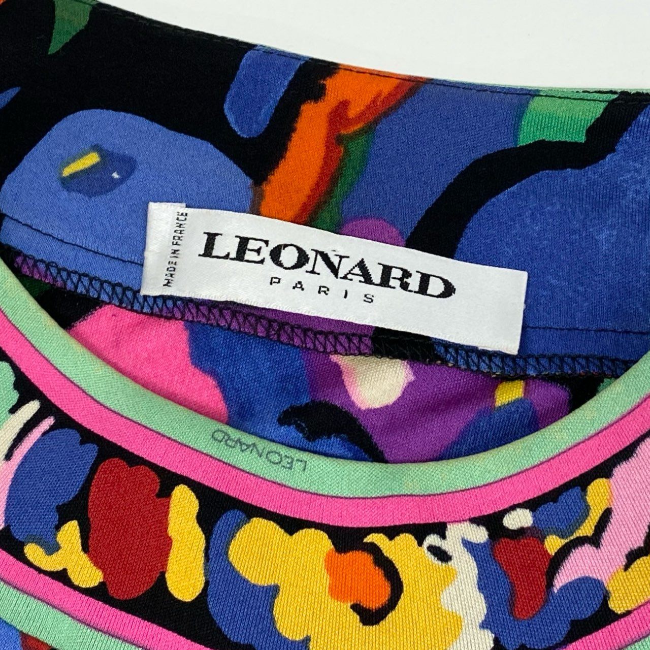 59b22 LEONARD レオナール フラワーモチーフプリント シルクワンピース ロングワンピース 花柄 サイドスリット フランス製 レディース 女性用 マルチカラー 絹100％u02t