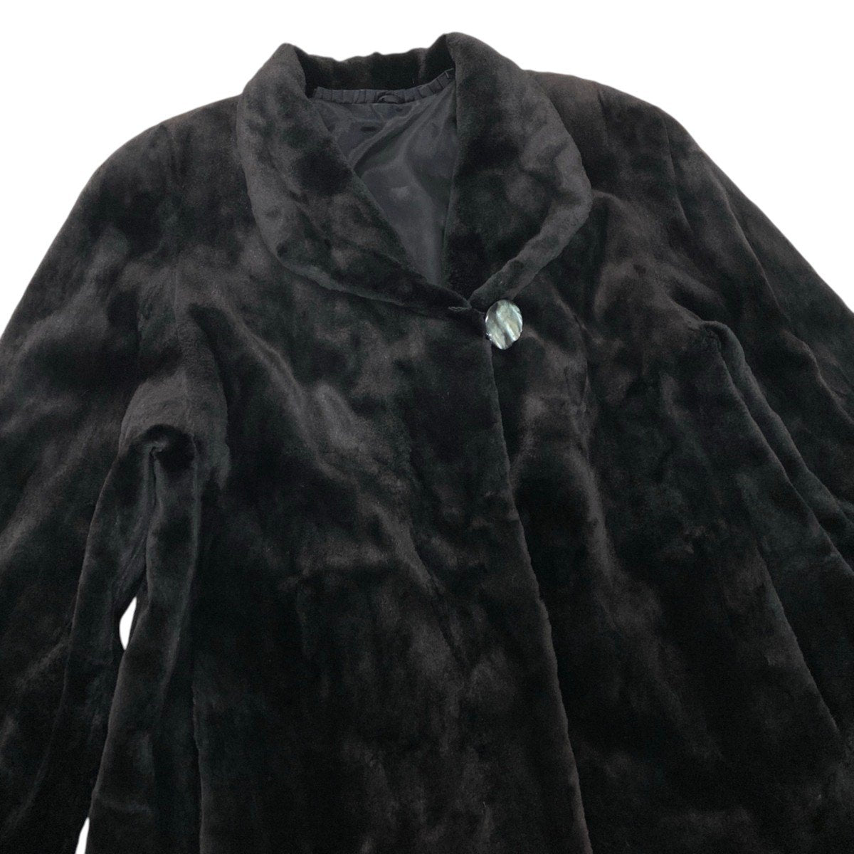 76i24 シェアードミンク ロングコート サイズF ブラック 本毛皮 Shared Mink Fur Long Coat リアルファーt18r