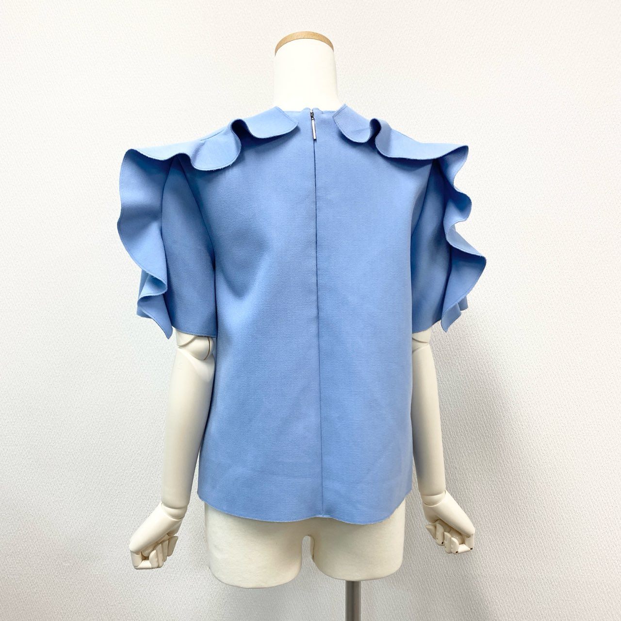 70j15 《美品》MSGM エムエスジーエム フリル半袖カットソー ブラウス トップス 2441MDM02 38サイズ ライトブルー レディースu02t