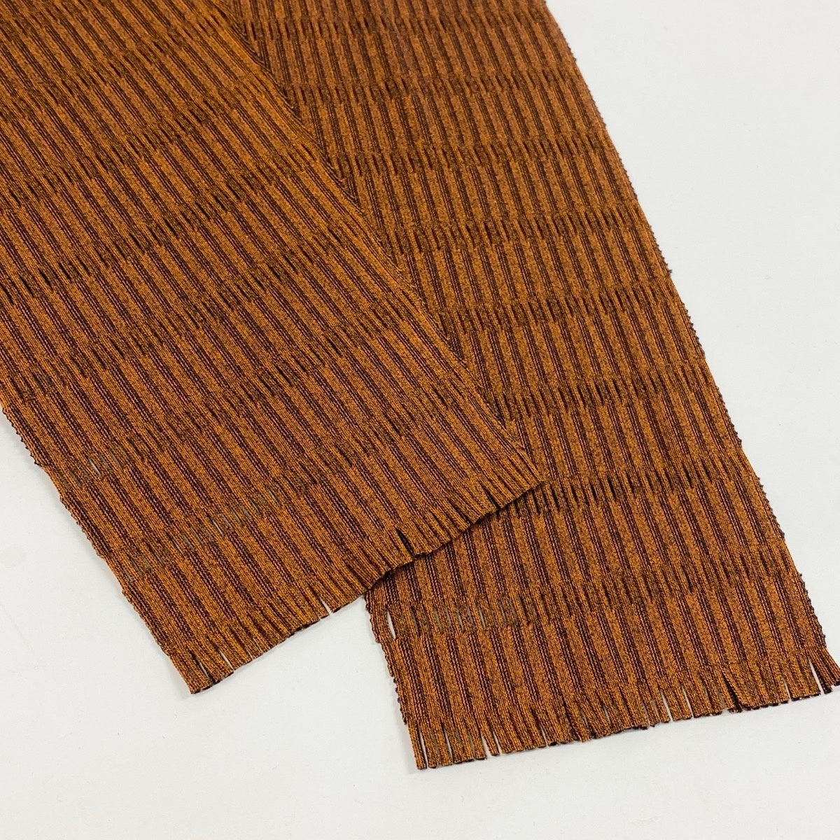 Ae19【美品】 PLEATS PLEASE プリーツプリーズ A-POC リブパンツ ストライプ PP22LF902 サイズ5 オレンジ系 レディース 女性服u02t