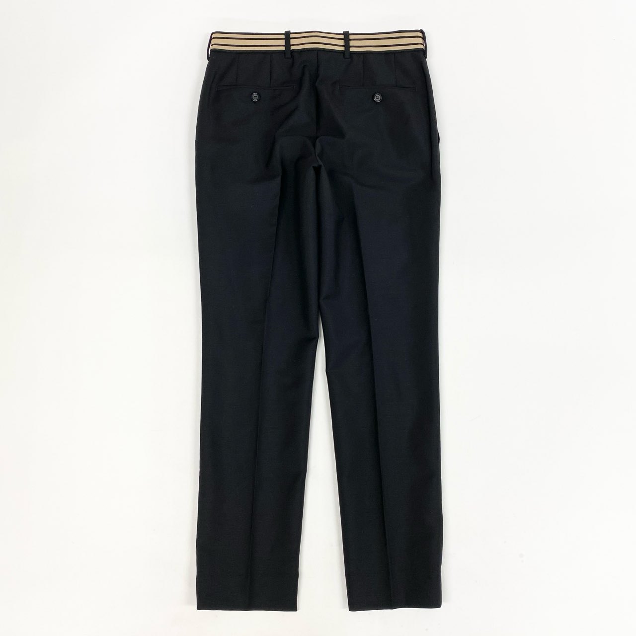 37a26 Alexander McQueen アレキサンダー マックイーン イタリア製 テーパードスラックスパンツ ボトムス  418017 QGU68 44 ブラック ウール ブラックo07t