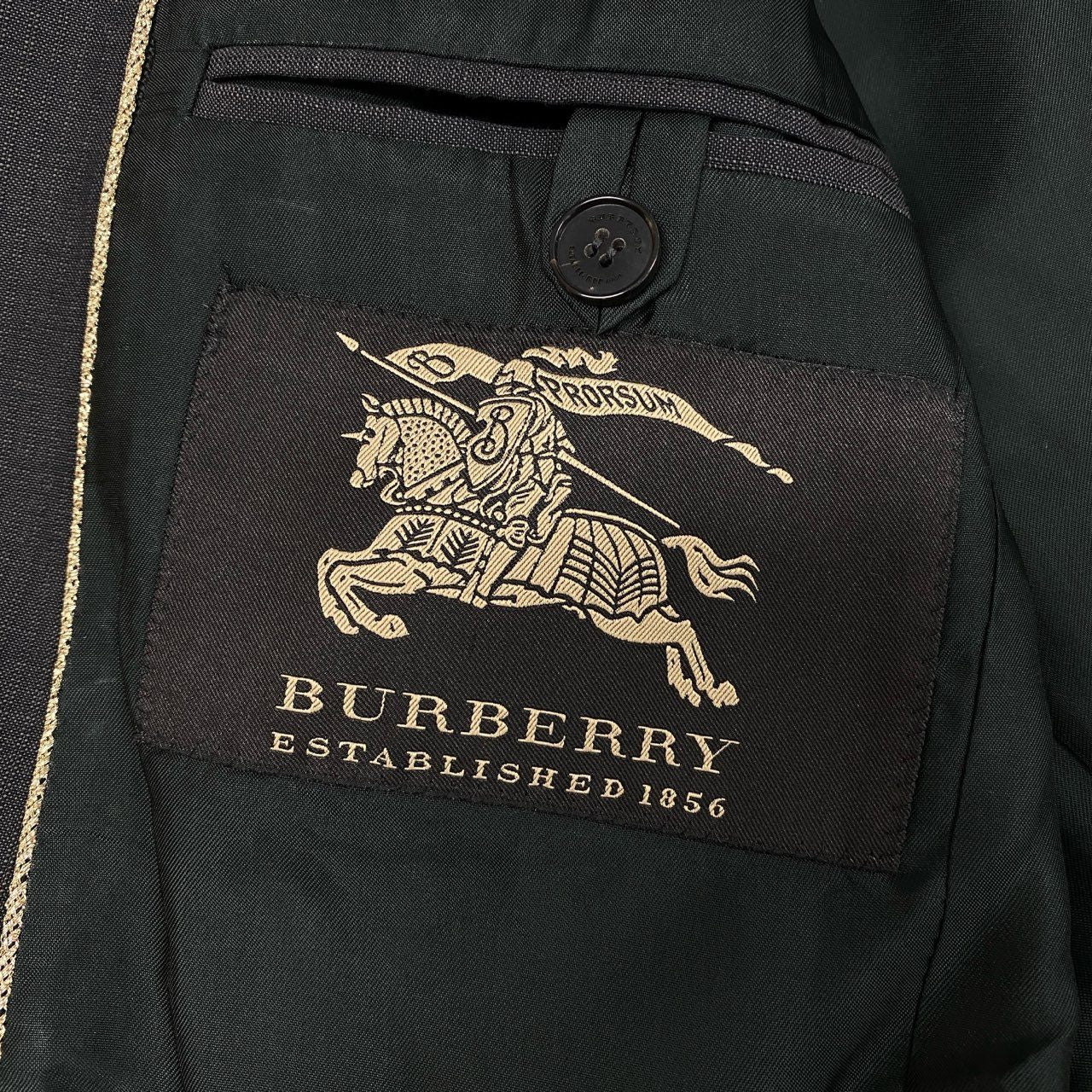 68L11 BURBERRY バーバリー イタリア製 コレクションライン テーラードジャケット ブレザー 46 チャコールグレー バージンウール メンズ 紳士服u02t