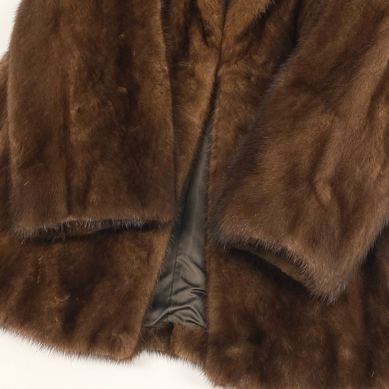 37L10 palody MITSUKOSHI 三越 デミバフミンク ロングコート サイズ9号 ブラウン 本毛皮  MINK FUR ポケット有t18r