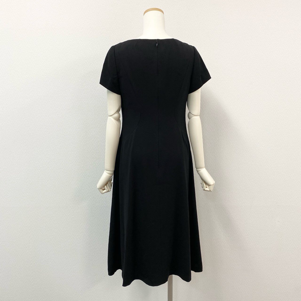 78i11 Sybilla シビラ 日本製 フレンチスリーブ ワンピース ドレス ロング丈 バックジップ Lサイズ ブラック レディースk02i