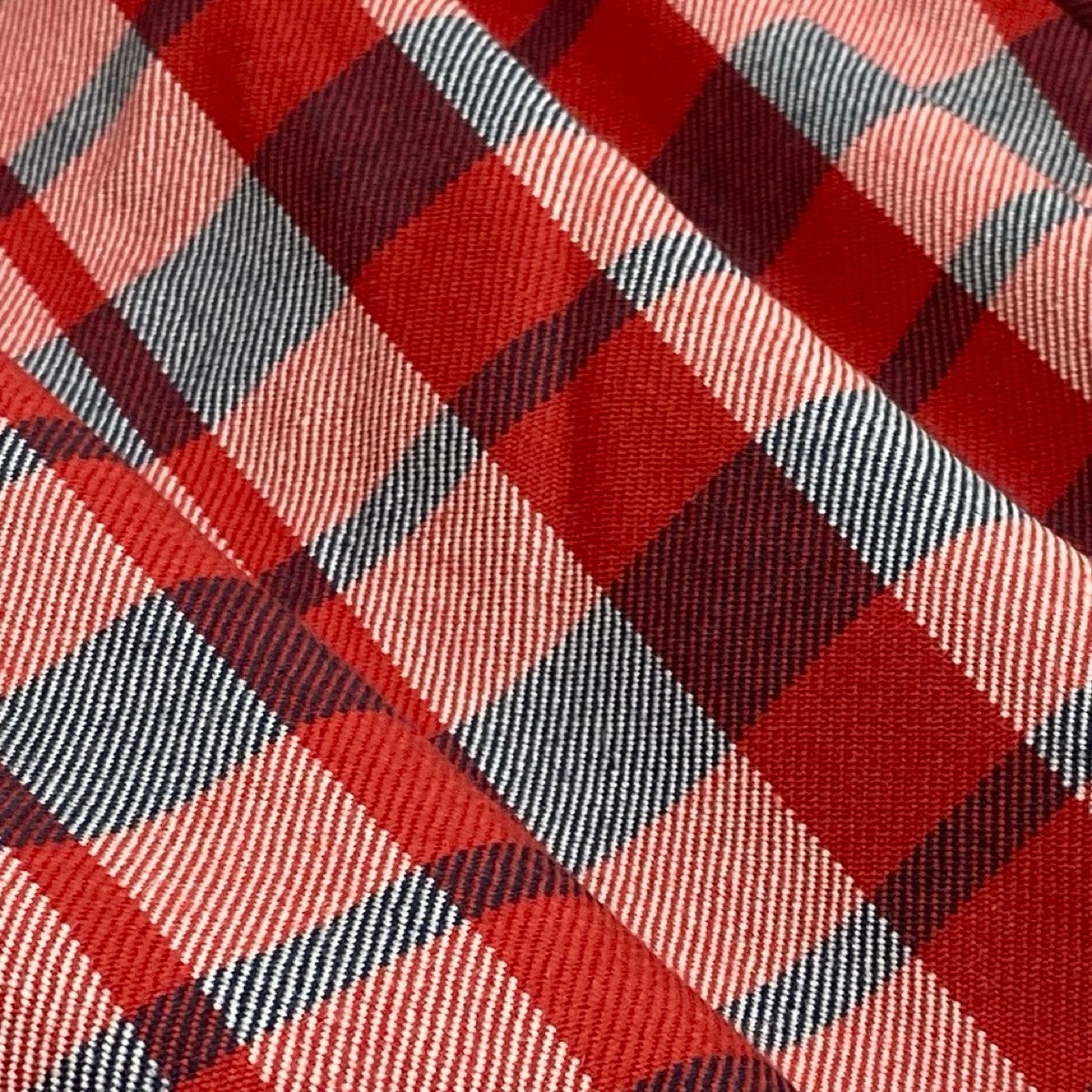 j9 【新品保管品】Christian Dior CHECK’N’DIOR フレアロングスカート チェック柄 44サイズ レッド系 シルク100％ レディース 女性用k02i