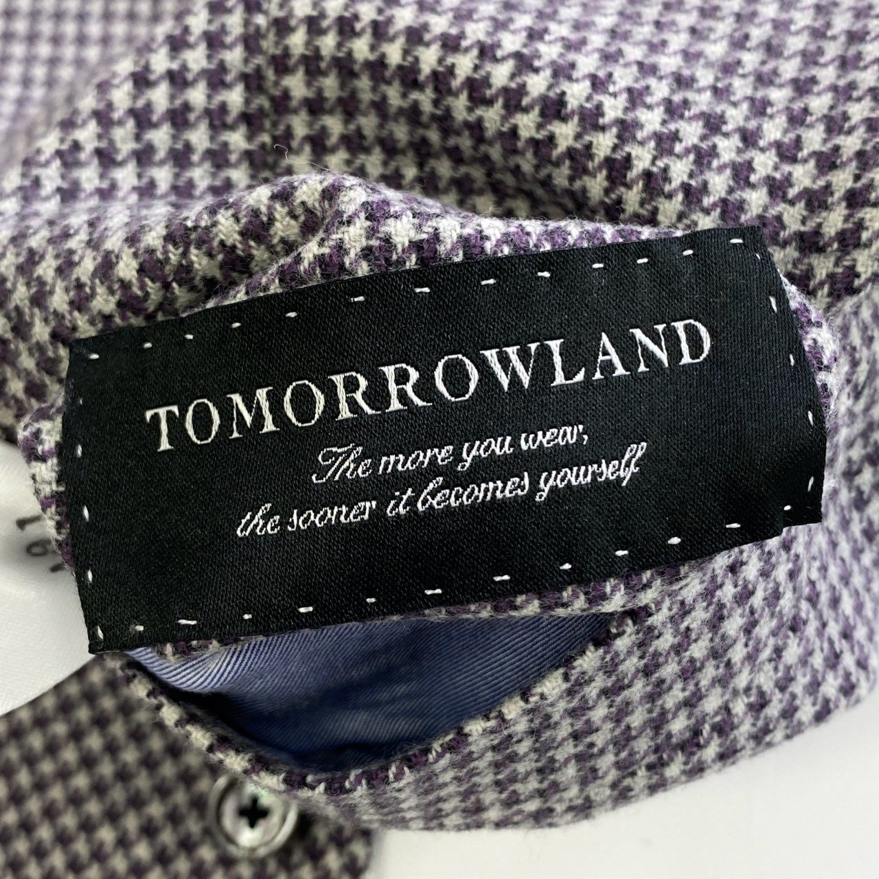 6j18 《美品》 TOMMOROWLAND トゥモローランド ジレベスト ビジネス◎ 千鳥格子柄 グレー パープル ボルドー ウール