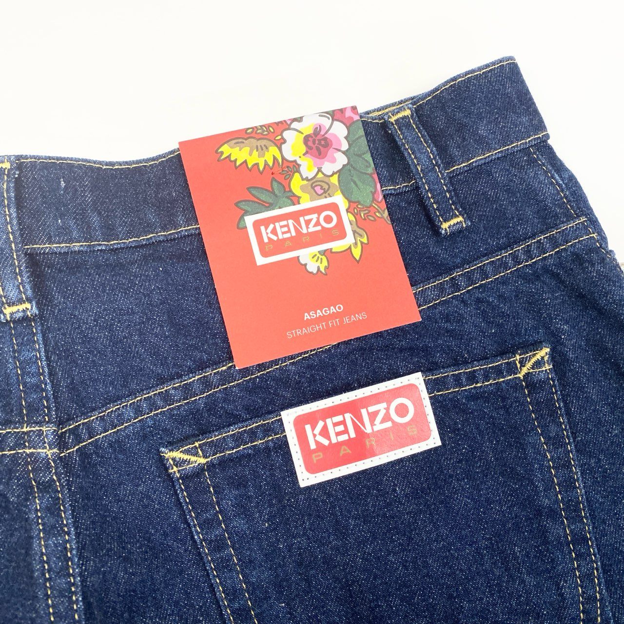 6b12【新品保管品】KENZO ケンゾー ストレートジーンズ デニムパンツ ボトム FD62DP210681 32サイズ インディゴ コットン100％ メンズ 男性用u02t