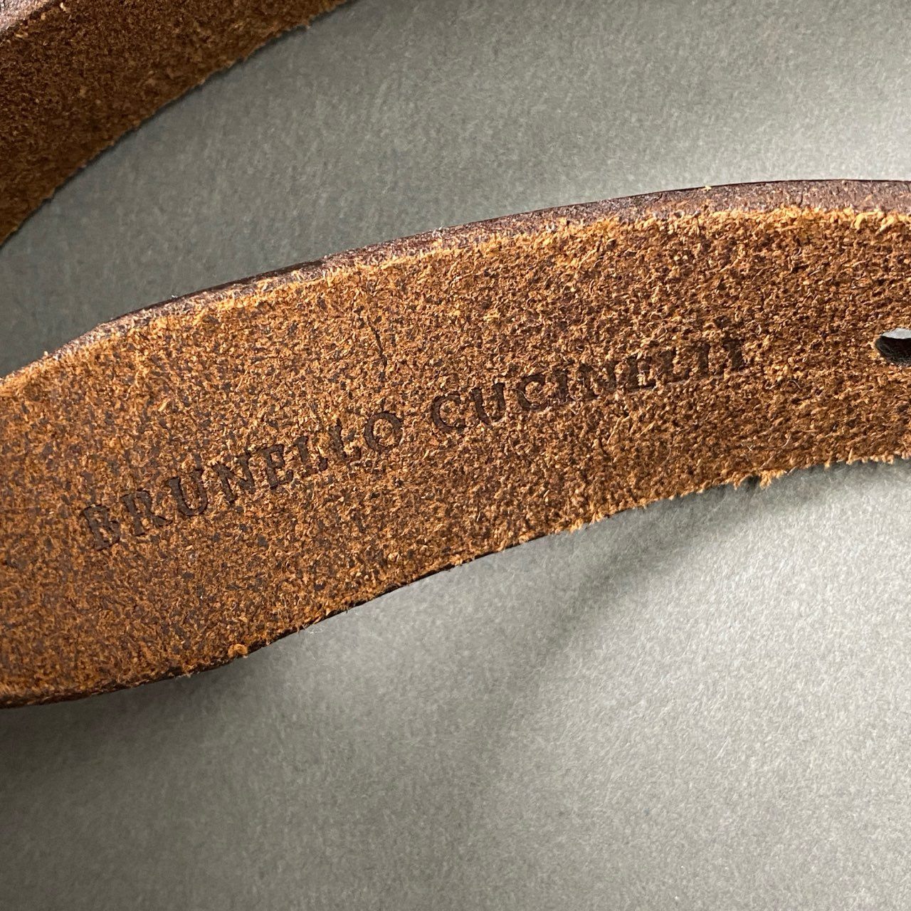 h3-3 BRUNELLO CUCINELLI ブルネロクチネリ レザーベルト 90 ブラウン Leather Belt イタリア製 小物