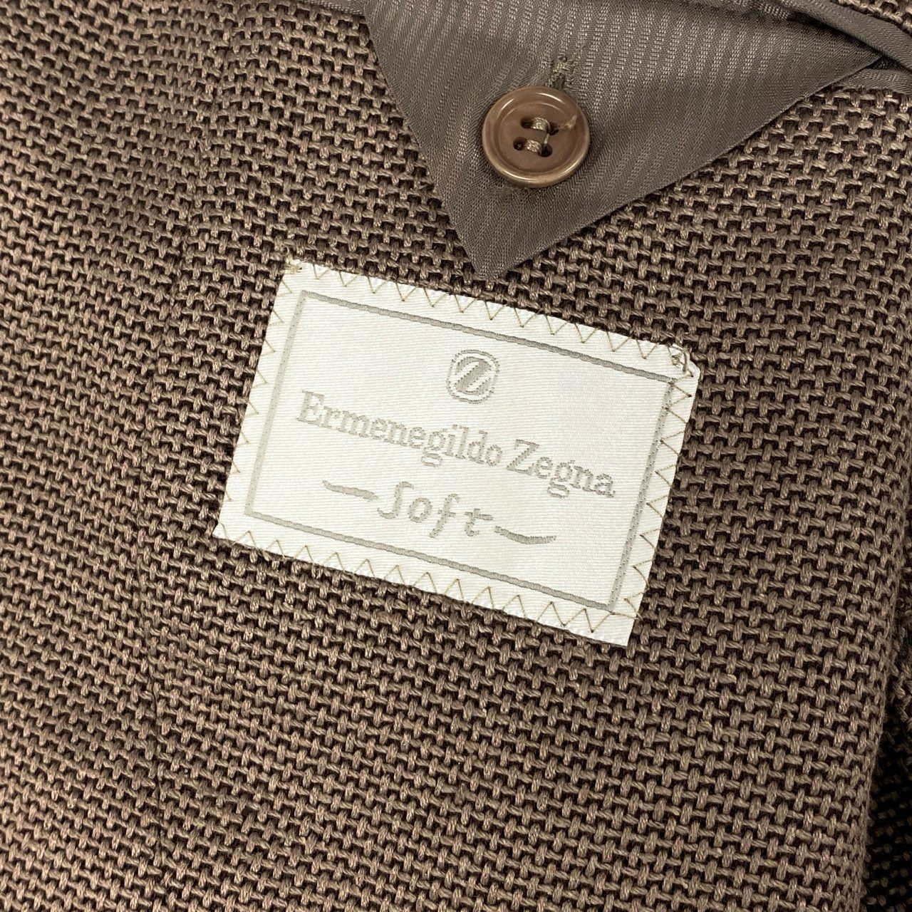 72i3 Ermenegildo Zegna エルメネジルドゼニア Soft テーラードジャケット ブレザー 背抜き ビジネス フォーマル 大きいサイズ 52 XLサイズ相当 ライトブラウン メンズo07t