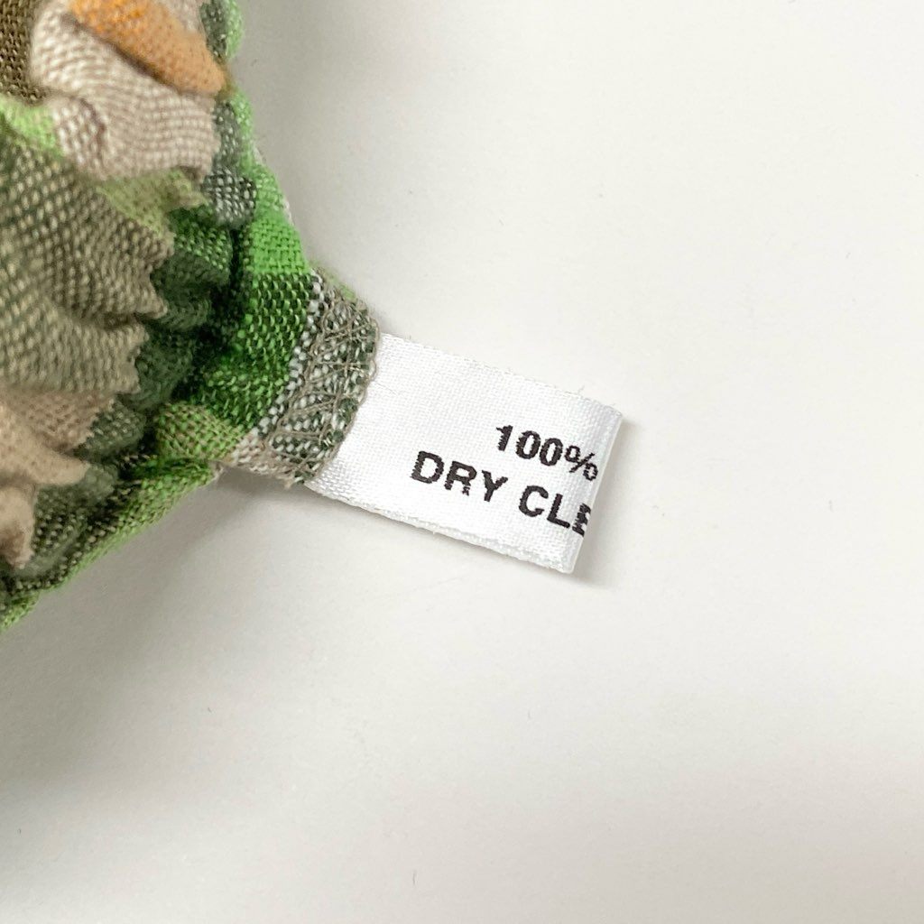 67a12 《美品》 O’NEIL OF DUBLIN オニールオブダブリン 定番 チェック柄 巻きスカート 膝下スカート クリップ付き 42 グリーン ベージュ リネン レディース 女性用u02t