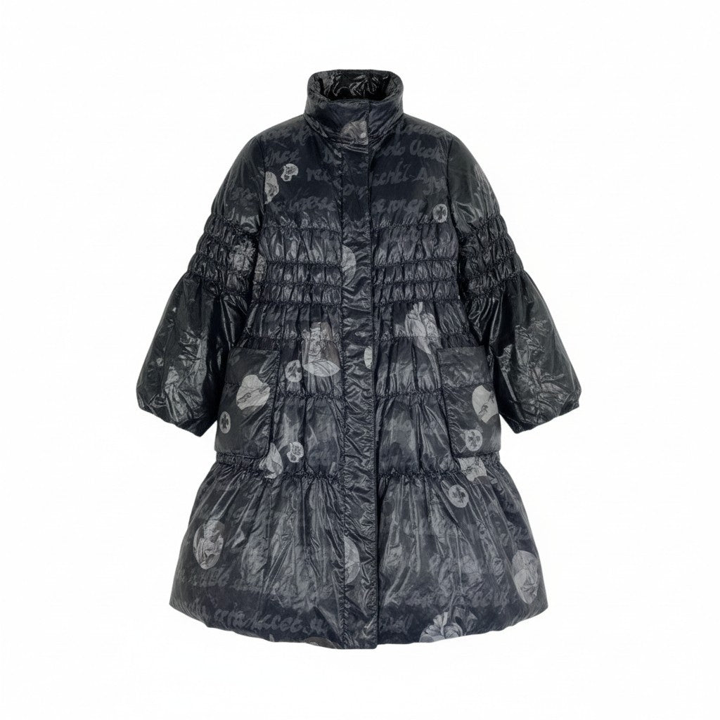 44L12 TOKUKO 1er VOL トクコプルミエヴォル 総柄コート ダウンコート ロングコート アウター 9 ブラック系 レディース 女性用u02t