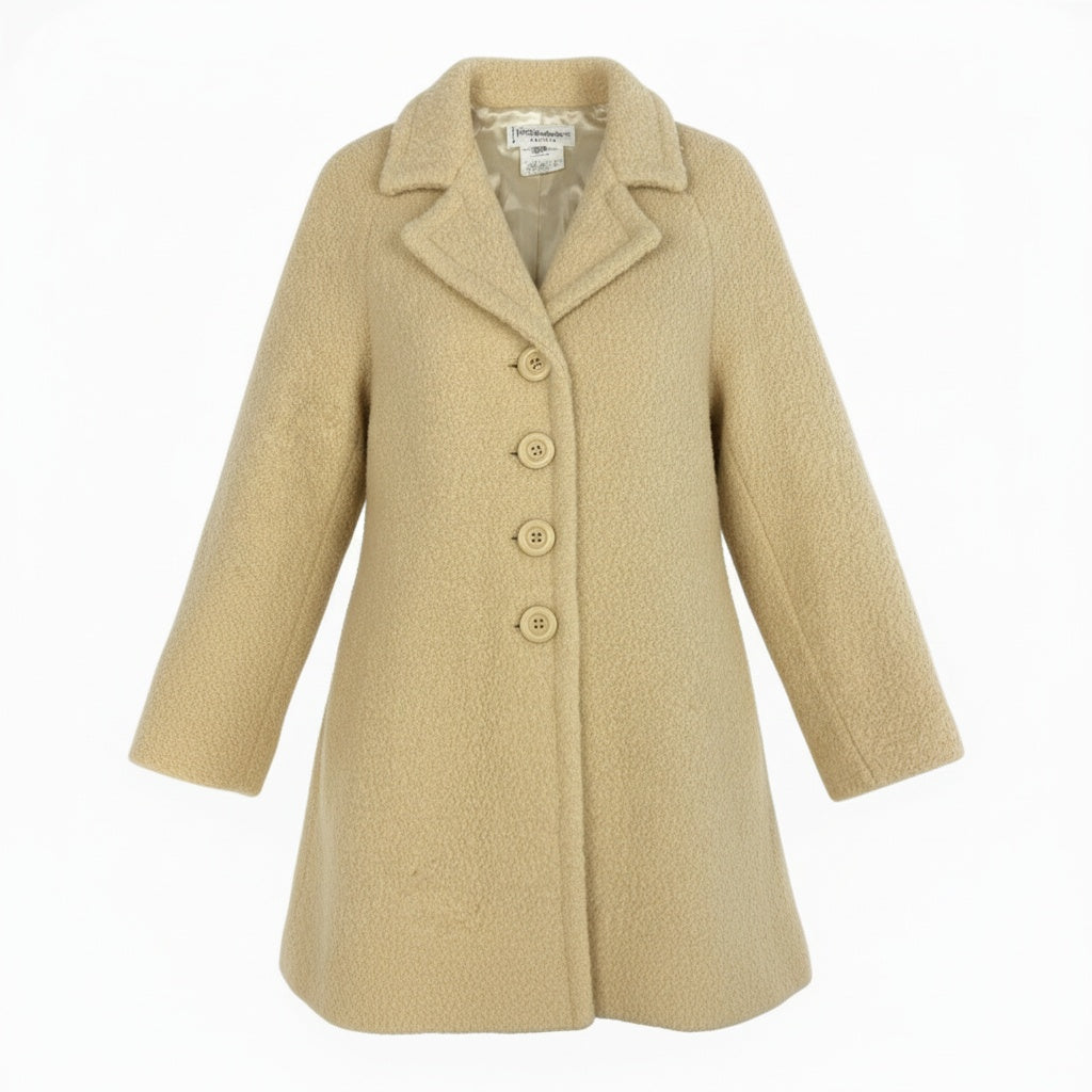 Ab13【美品】YvesSsintLaurent イヴサンローラン ヴィンテージ ボアコート フランス製 Shaggy Boa Coat 38サイズ ベージュ レディース 女性用ta1