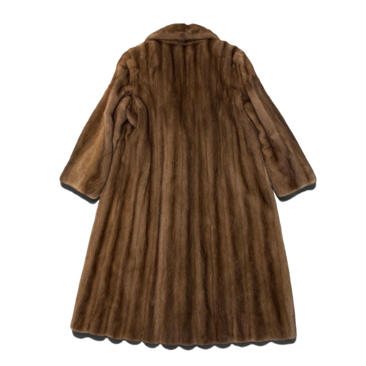 14i20 ROTINY デミバフミンク ロングコート 丈105cm 13 茶系 本毛皮 Mink Fur Long Coatt18r