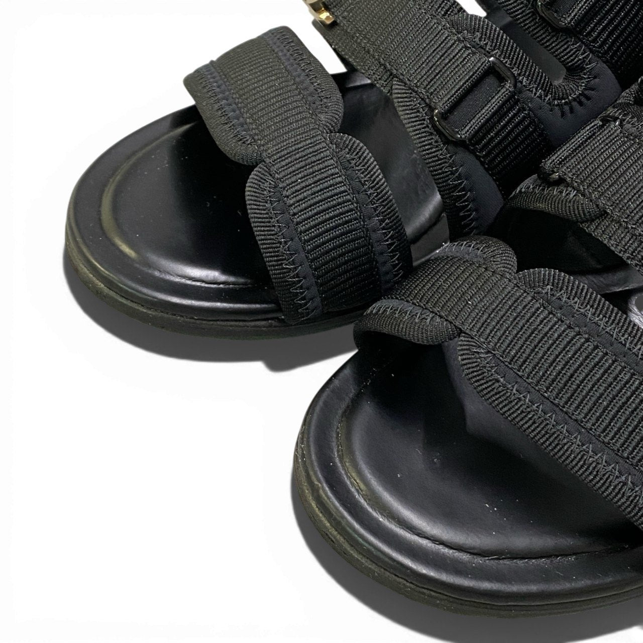 c4 CHANEL シャネル G39895 ココマーク チャンキーヒール サンダル サイズ37 1/2C ブラック レディース シューズ 靴ta1