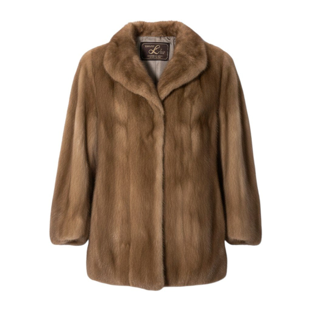 26h19 ELEGANCE FUR パステルミンク ミンクコート 毛皮コート 9 ライトブラウン ミンクファー Mink Fur Coatu02t