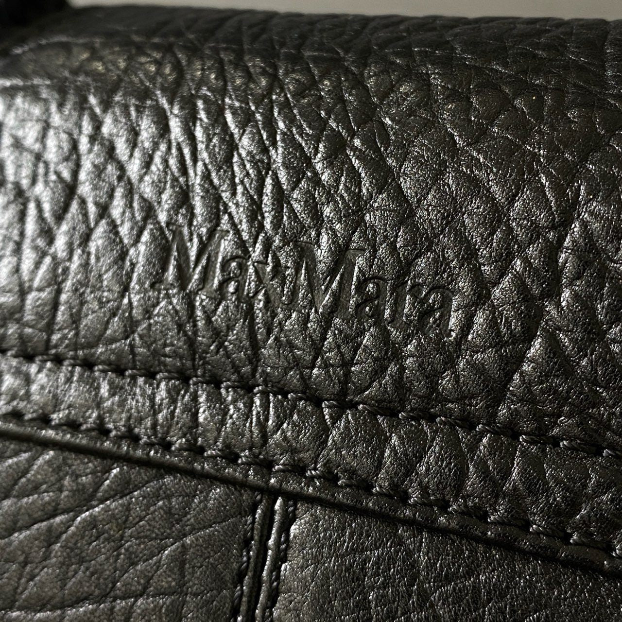 Dg17 Max Mara マックスマーラ レザーハンドバッグ ブラック イタリア製 ワンショルダー Bag カバン