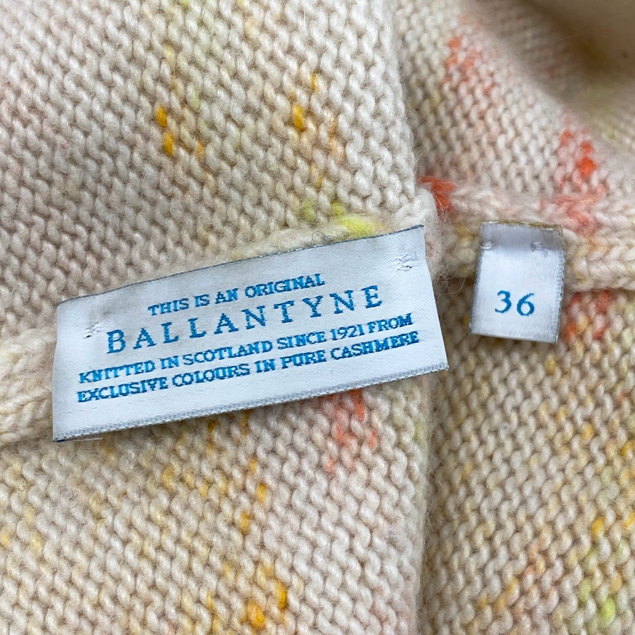 70i2 BALLANTYNE バランタイン  英国製 総カシミヤ 長袖 タートルネック ニットセーター トップス ベージュ系 カシミア100 cashmere レディースo07t