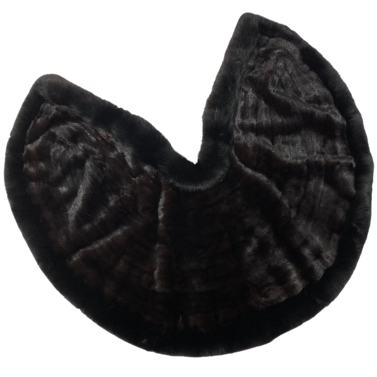 80e13 ミンク × フォックス サークルファーポンチョ ケープ ダークブラウン 本毛皮 MINK × FOX FUR 毛並み◎ 希少デザインt18r