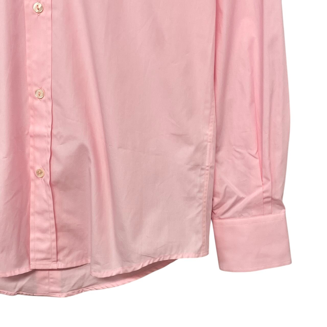 1h28 【新品保管品】DOLCE&GABBANA ロングスリーブシャツ コットンシャツ イタリア製 41サイズ ピンク コットン100％ メンズ 男性用k02i