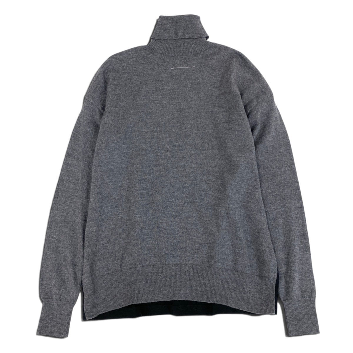 Ii4 【美品】MM6 Maison Margiela 反転ロゴ タートルネック ニットセーター Mサイズ グレー ブラック レディース 女性用u02t