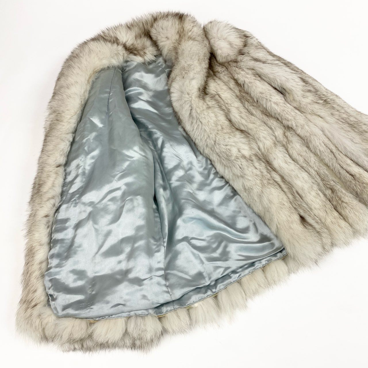 67b16 ブルーフォックス ファーコート サイズF ホワイト 本毛皮 Blue Fox Fur Coat リアルファーt18r