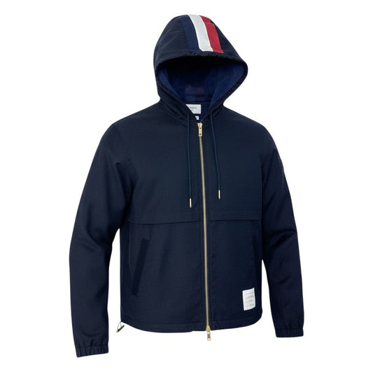 38a16 THOM BROWNE トムブラウン ジップパーカー ジャケット MJT087A サイズ1 ネイビー バッグライン トリコロールt18r