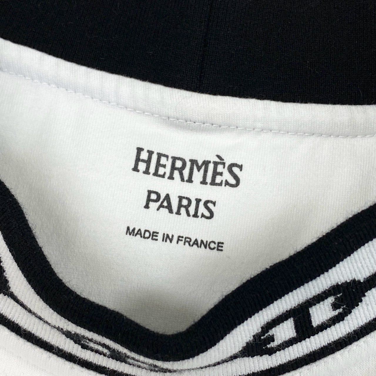 Hc2 HERMES エルメス シェーヌダンクル リブニット 半袖カットソー Tシャツ サイズ34 ホワイト レディース トップスk02i