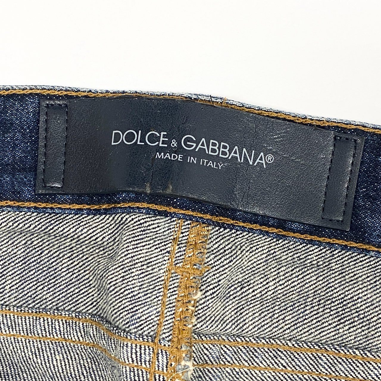 85L19 DOLCE&GABBANA DENIM ドルチェアンドガッパーナ 14GOLD デニムパンツ ダメージデニム ジーンズ イタリア製 メンズ 紳士服 G6IALD 44 インディゴブルー コットン100％k02i