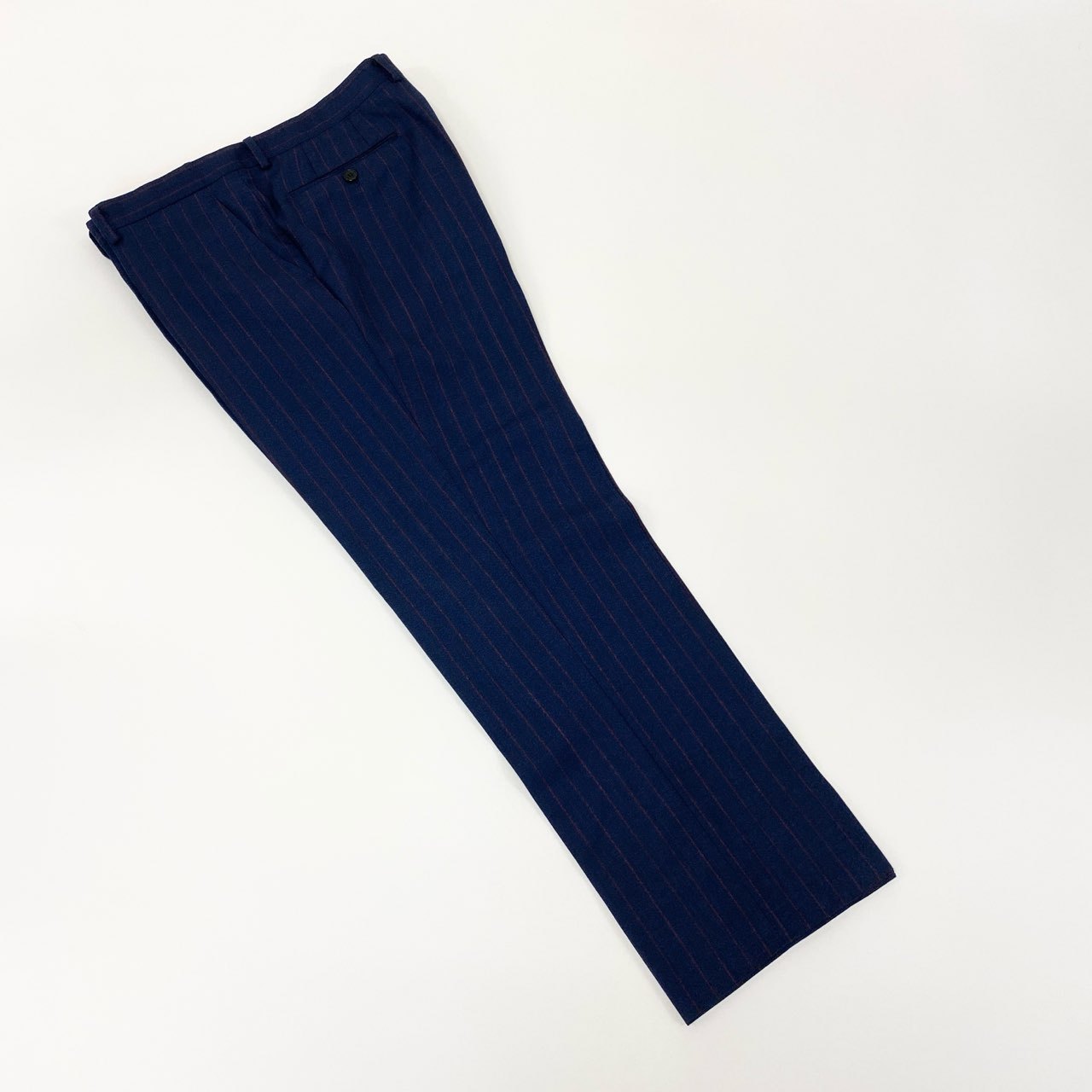 61k28 mila schon ミラショーン セットアップスーツ 3ピース スリーピース 2B ストライプ柄 ビジネス フォーマル メンズ 紳士服 ネイビー ウール100％u02t