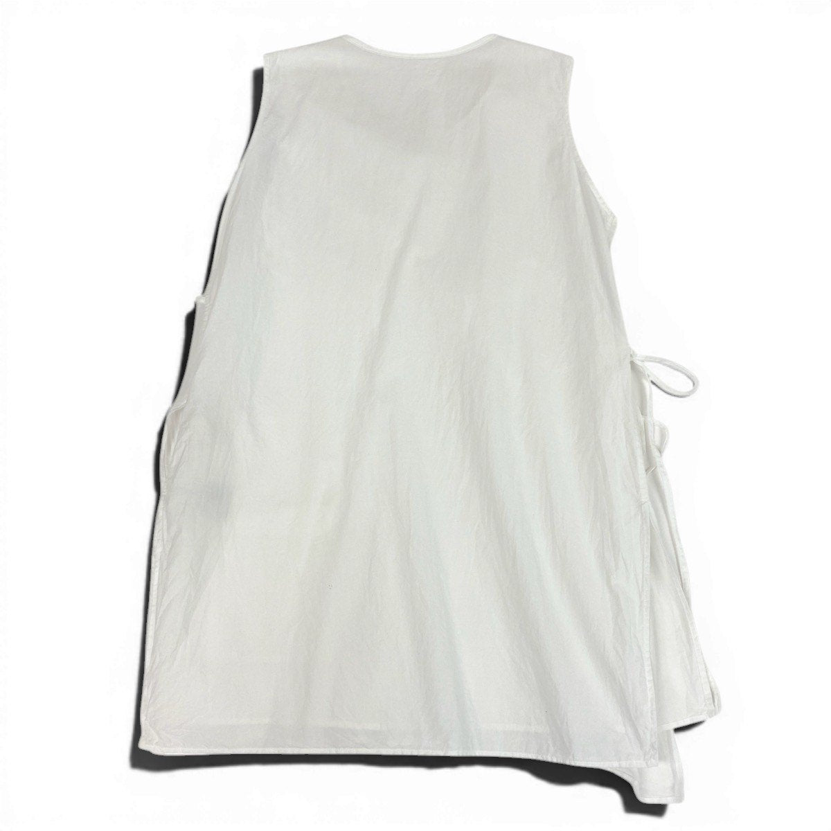 Ae28 Y`s ワイズ YOHJI YAMAMOTO ヨウジヤマモト ノースリーブ チュニックワンピース レイヤード風 サイズ2 ホワイト コットン100％ レディース 女性服u02t