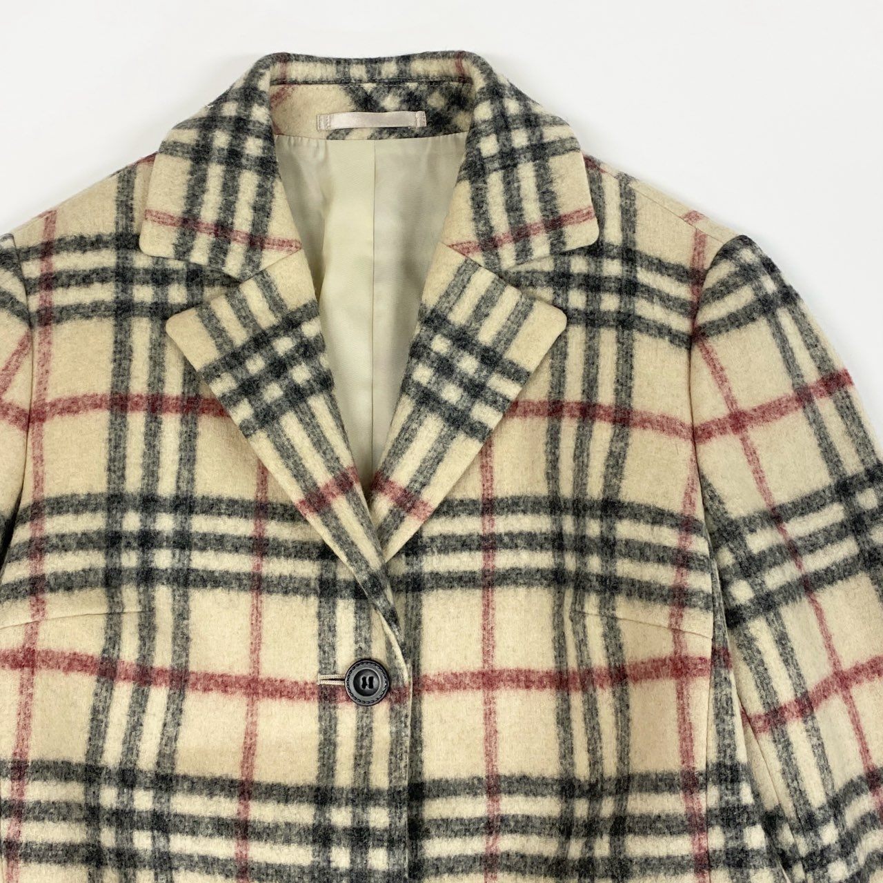 1L24 Burberry London バーバリーロンドン Nova Check ノバチェック Middle Coat ミドルコート Size 42 ウールコート レディース 女性用k02i