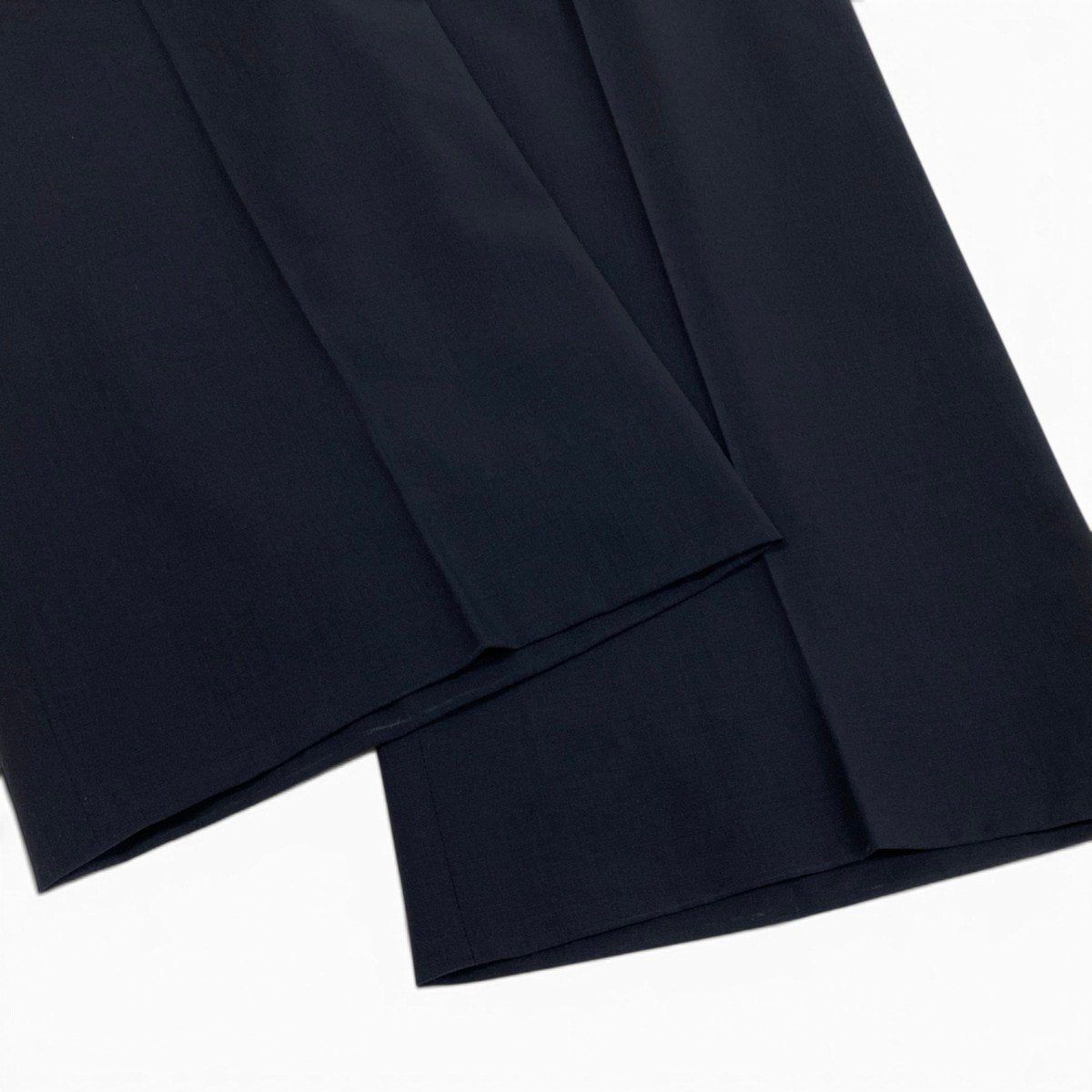 Ei7 【美品】  Hermès エルメス ゴルチエ期 ワイドスラックス シェルボタン サイズ38 ネイビー ウール100％ レディースk02i
