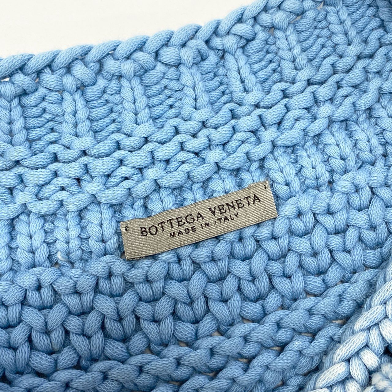 9a27《美品》 BOTTEGA VENETA ボッテガヴェネタ フェード加工 コットンニットセーター サイズ48 ブルー Knit Sweatert18r