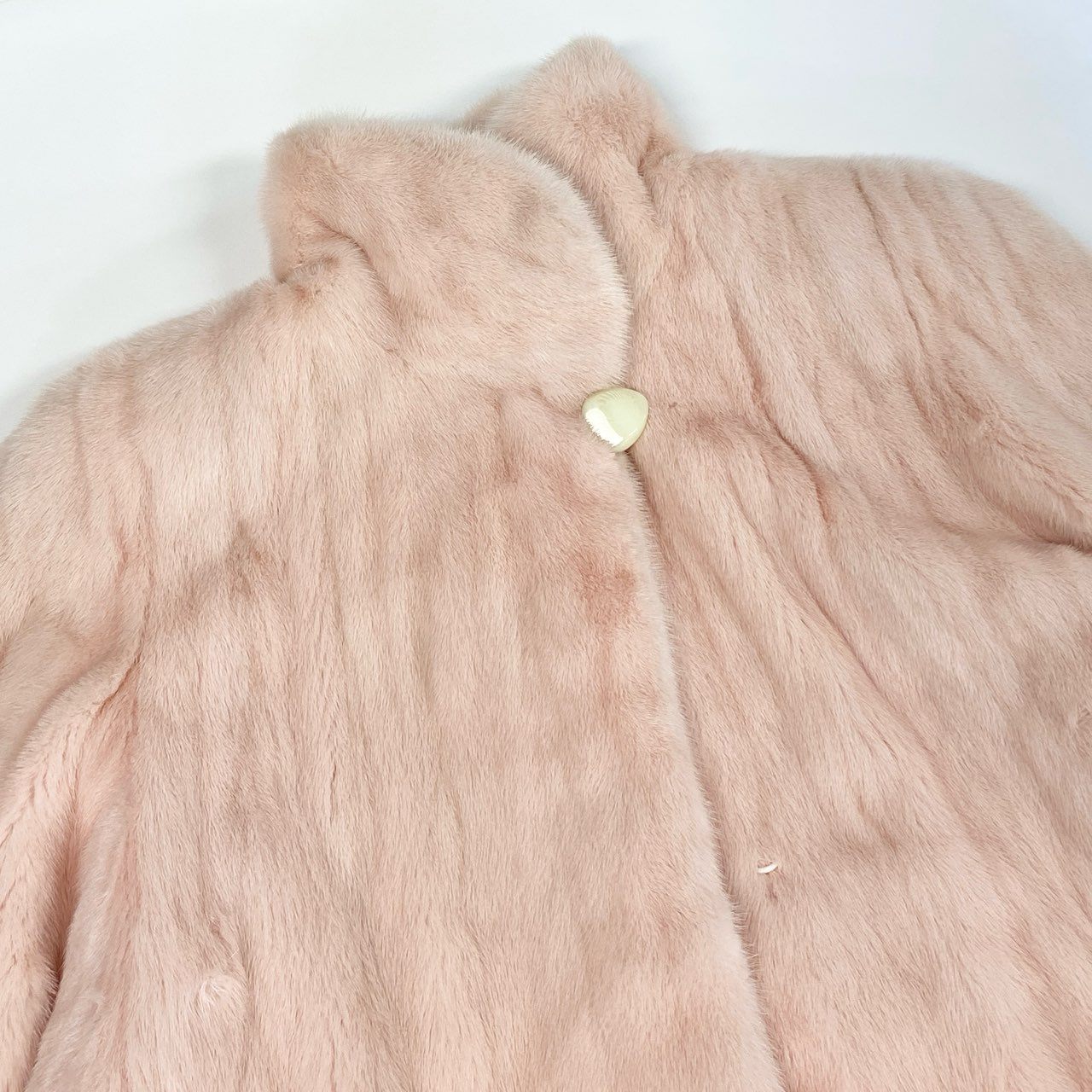 35k2《極希少》Pellice Moda ペリーチェモーダ 染めミンク ロングコート 98cm 裾ウェーブデザイン ピンク 最高級本毛皮 MINK FUR レアカラーt18r