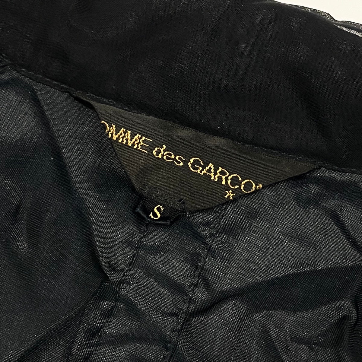 Ag23 COMME des GARCONS AD2005 クロップドジャケット スパンコール メッシュ Sサイズ ブラック ポリエステル100％ レディース 女性用ta2