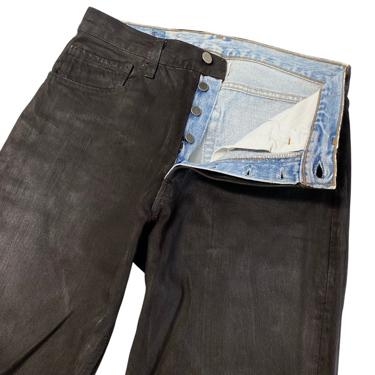Mj22 Maison Martin Margiela デッドストック 2000~2001AW ペンキデニム アーティザナル パンツボトム Mサイズ ブラウン コットン100％ メンズ 男性用k02i