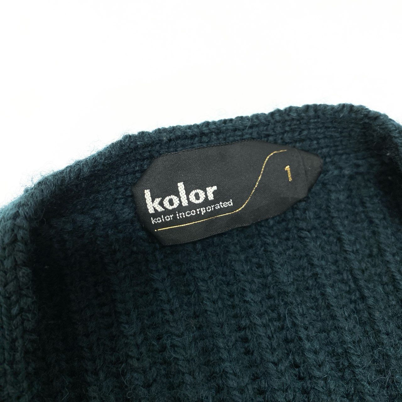 36c10 kolor カラー ドッキング 切替カーディガン ウールニットセーター 22WCM-NO7304 1サイズ グリーン パープル ウール100％ メンズ 男性用o07t