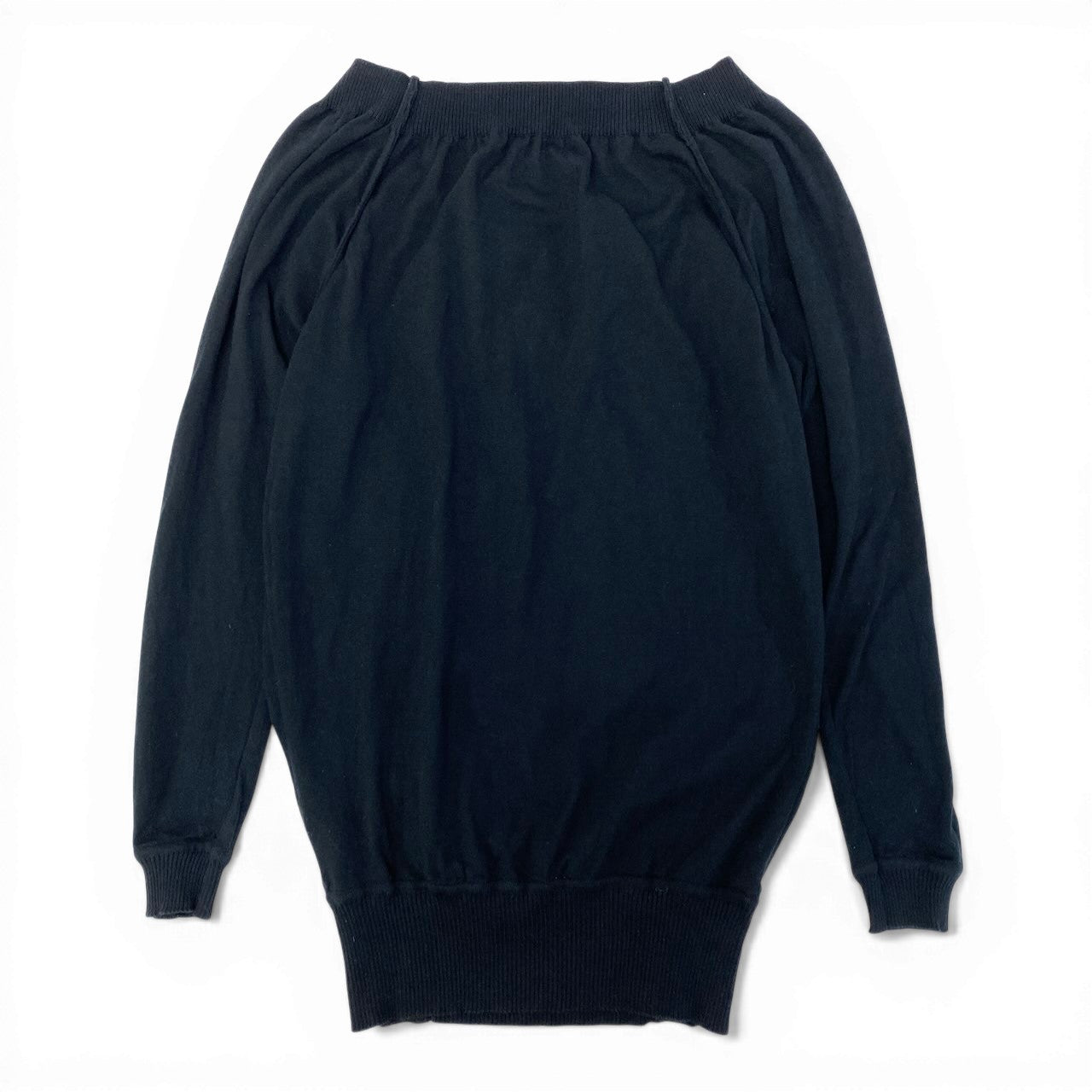 84c19 chalayan フセイン チャラヤン オフショルダーニットセーター カーディガン ボタンデザイン チップス Sサイズ ブラック レディース 女性用u02t