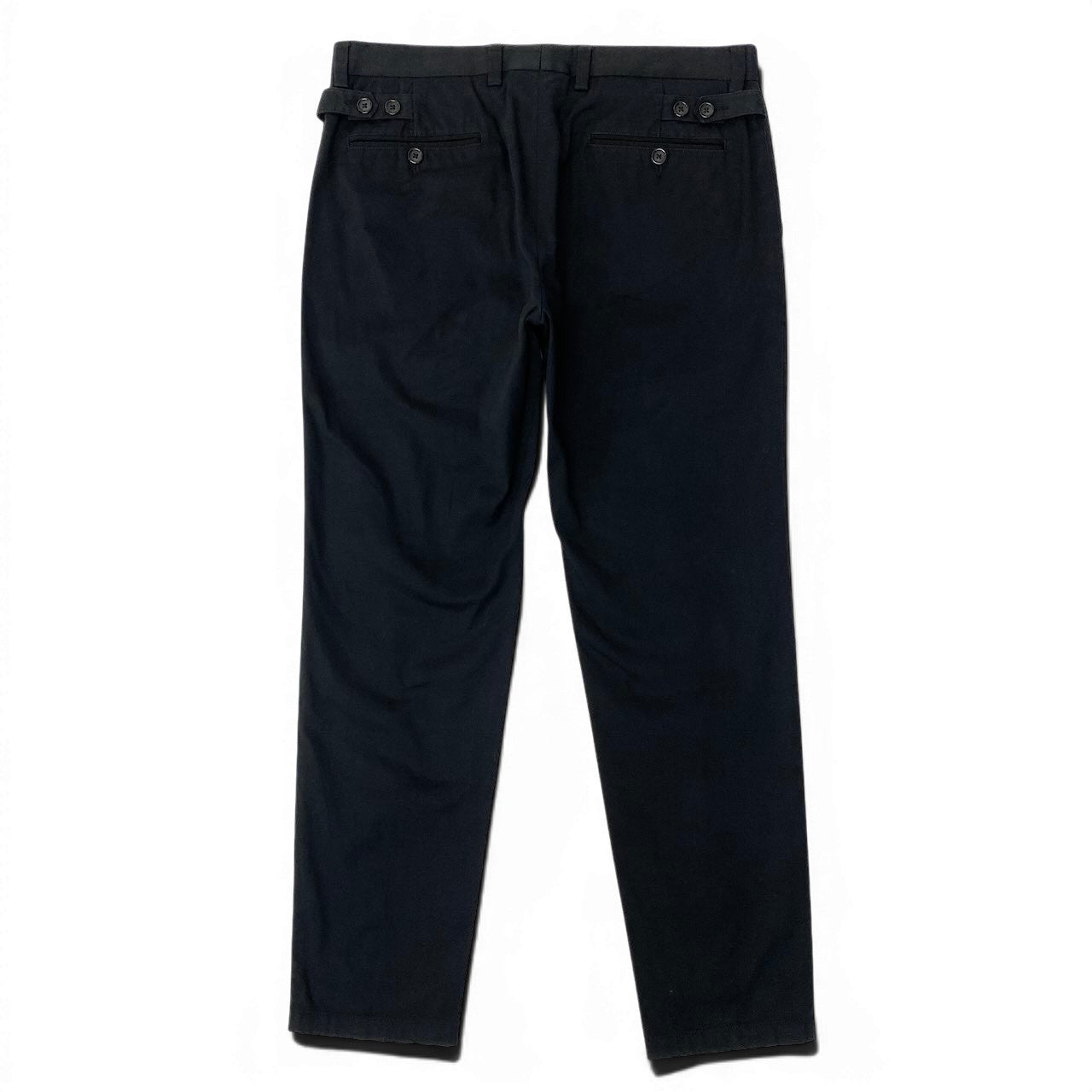 80e6 DOLCE&GABBANA ドルチェアンドガッバーナ ブランドロゴテープ ロングパンツ スラックスパンツ 伸縮ストレッチ サイズ48 ブラック メンズ 紳士服u02t