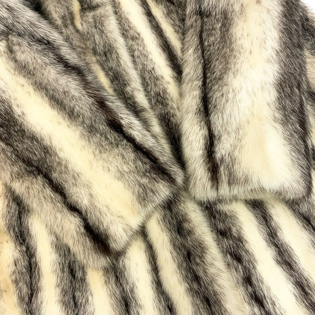 11l24 クロスミンク 丈110cm 超ロングコート サイズ13号 最高級本毛皮 MINK FUR リアルファーt18r