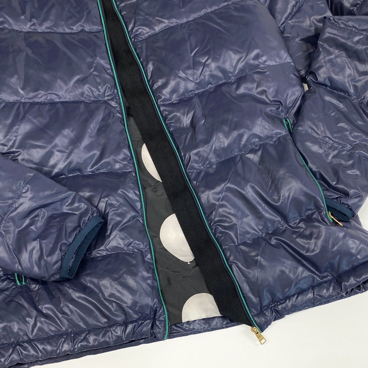 41i26 Paul Smith ポールスミス ダウンジャケット フーディージャケット アウター 裏地風船柄 L ネイビー メンズk02i