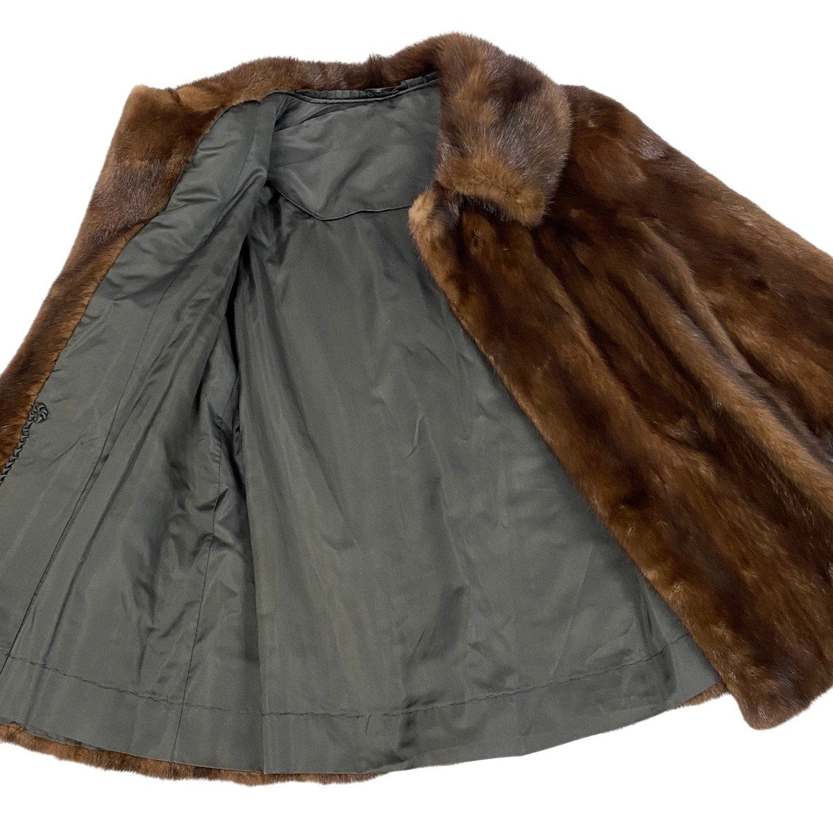 32f15 毛皮コート ミンクファー デミバフミンク 最高級毛皮 MINK FUR サイズFREE ブラウン系 レディースu02t