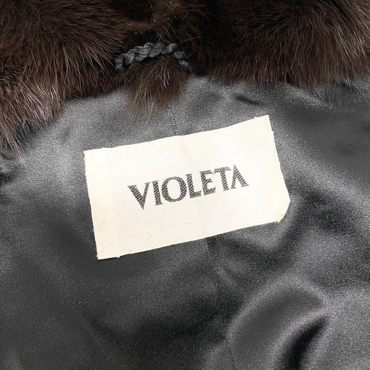 E VIOLETA ビオレタ ファーベスト 毛皮ベスト ファーコートジャケット フーディー Mサイズ ダークブラウン レディース 女性用nu1