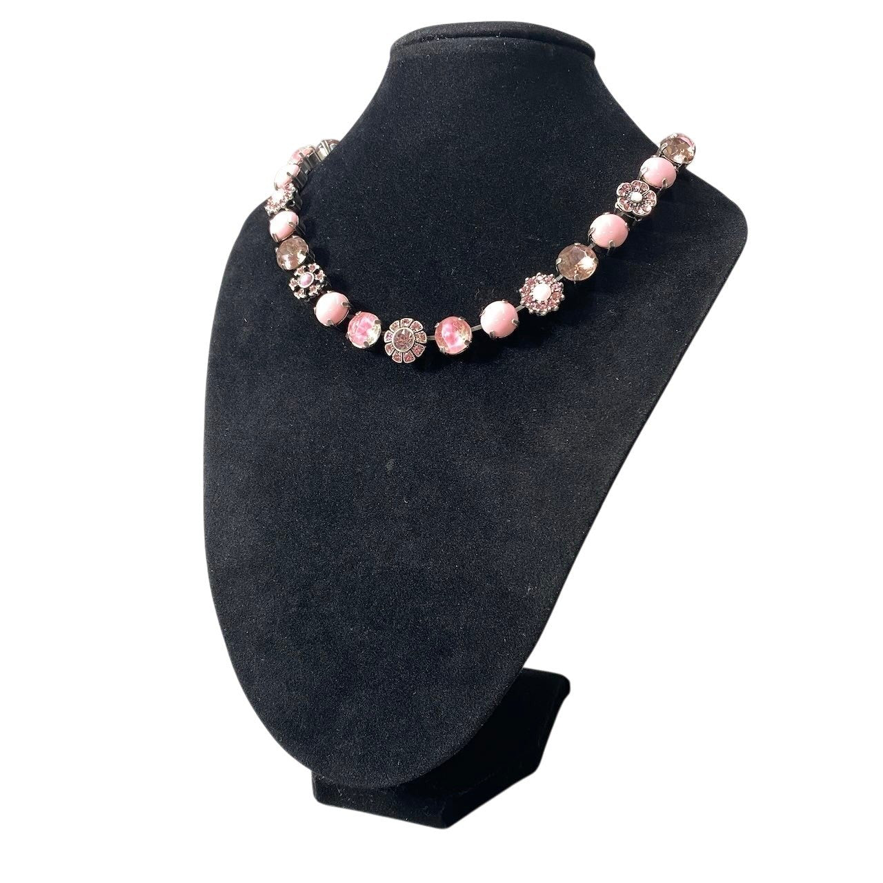 h11 18 《美品》 Mariana マリアナ 天然石 × クリスタル ビジュー ピンク アクセサリー ジュエリー アンティークt18r
