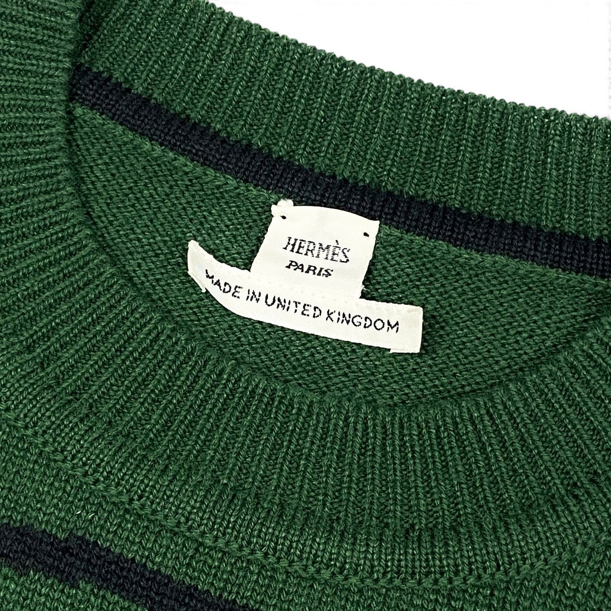 Ii4 【極美品】 HERMES エルメス Hリフト カシミヤニットセーター サイズ34 グリーン カシミア100％ レディースk02i