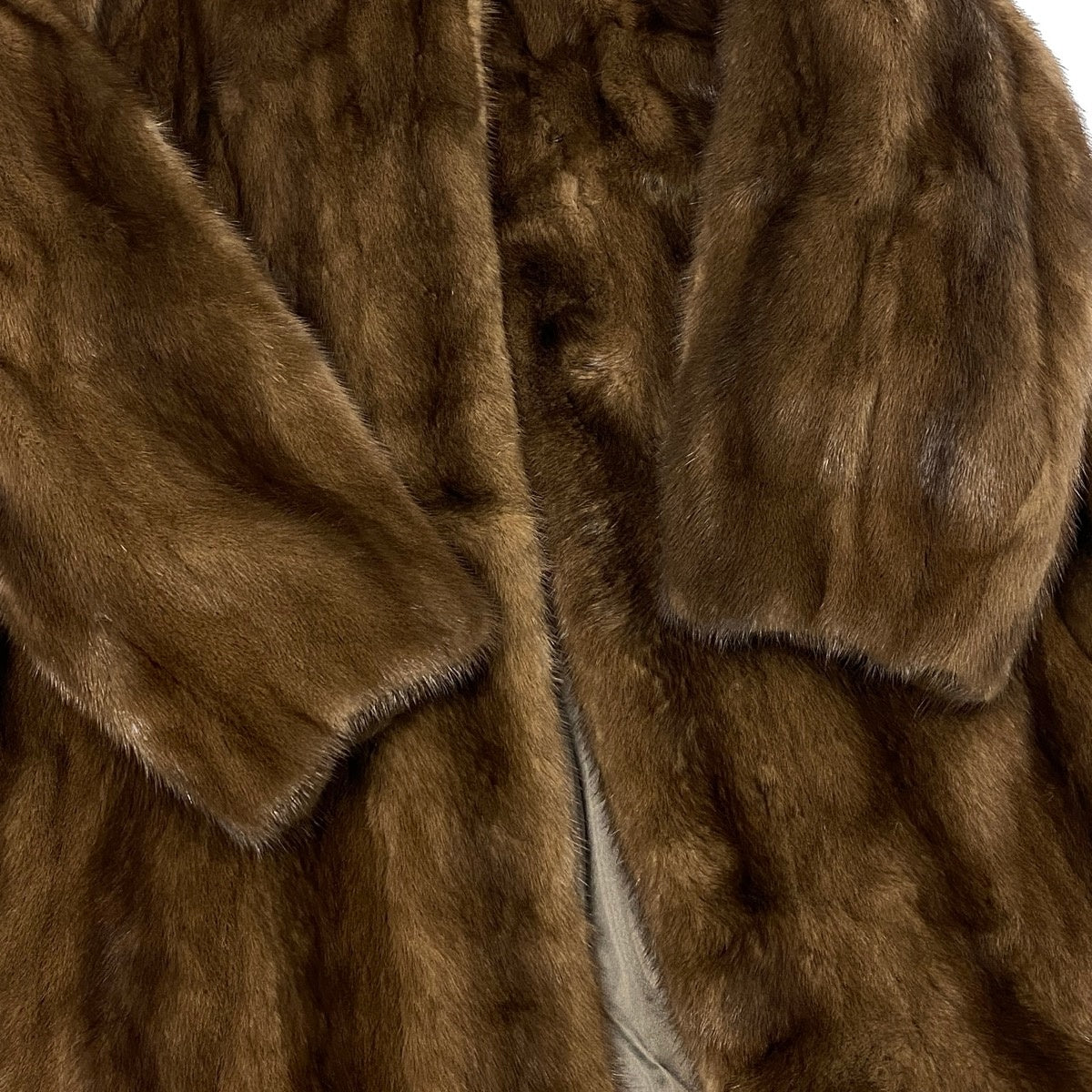 54g8 JINDO SAGA MINK サガミンク 銀サガ パステルミンク ロングファーコート サイズ13 茶系 最高級本毛皮 Mink Fur Long Coatt18r