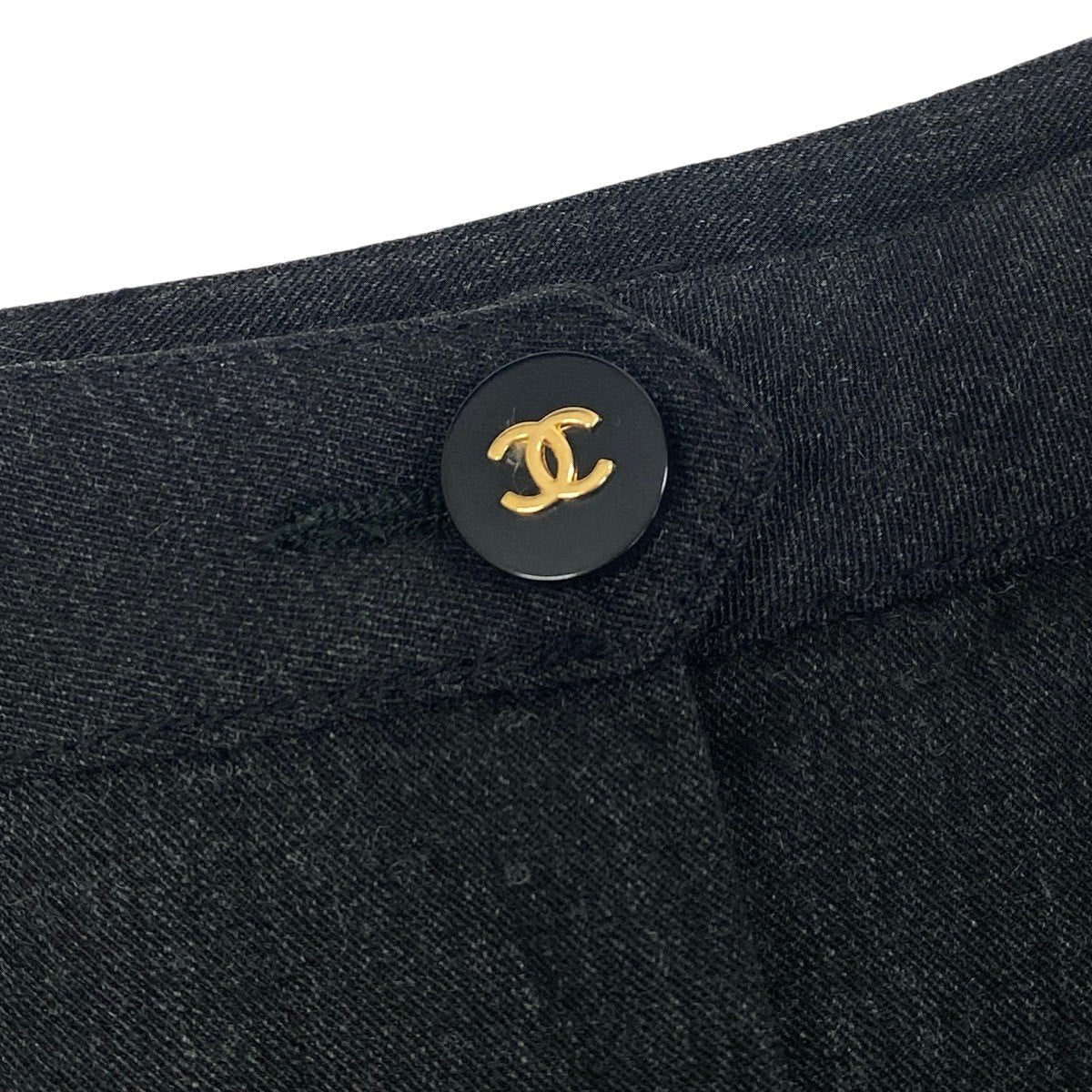 Ch17 CHANEL シャネル 1996年 ココマークボタン スラックスパンツ  38 グレーu02t