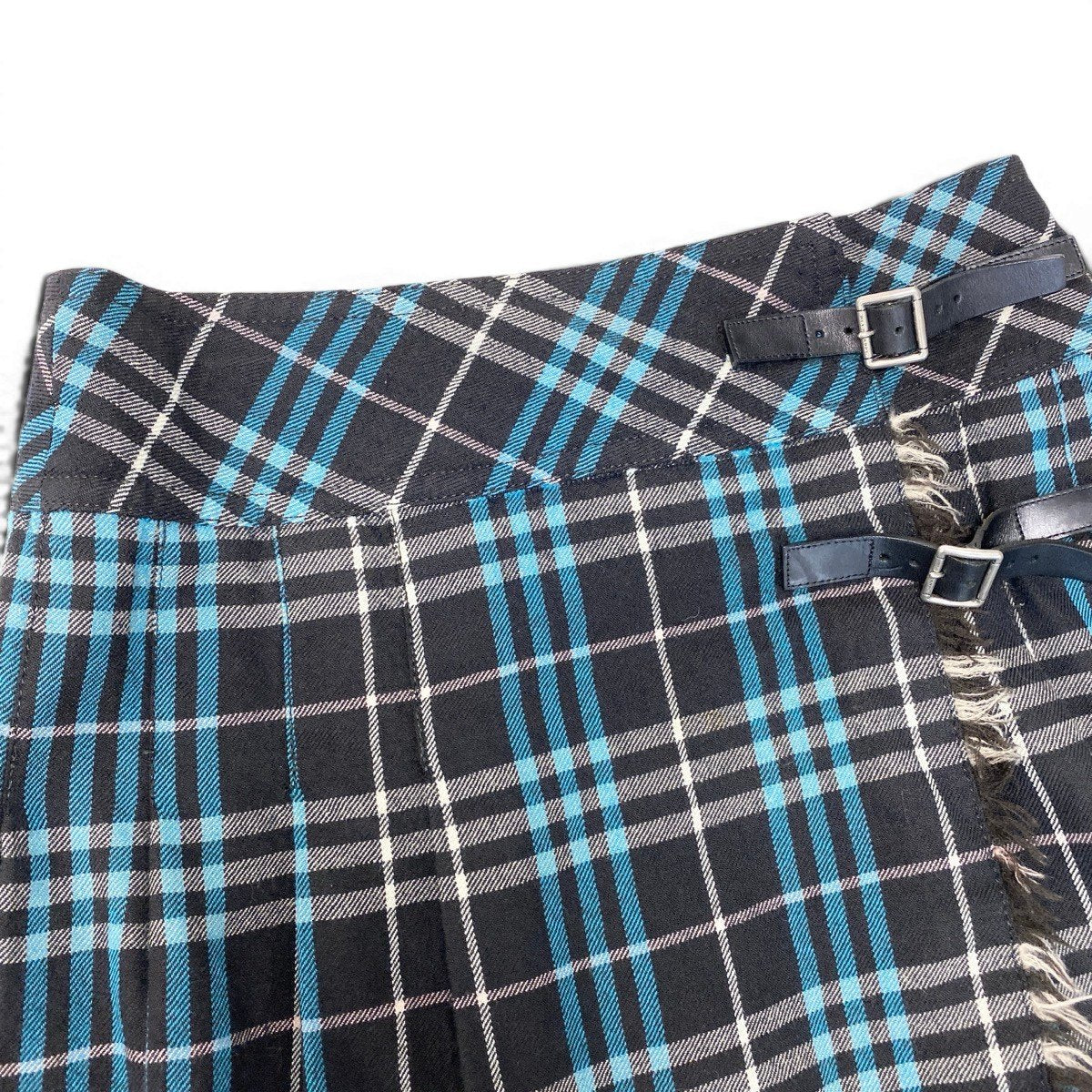 Ig9 BURBERRY LONDON BLUE LABEL バーバリーロンドン ブルーレーベル ラップスカート ミニスカート チェック柄 サイズ36 マルチカラー ウール100％ レディースo07t
